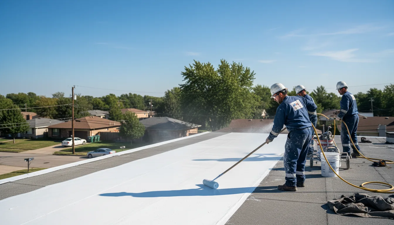 Commercial roof coating in Forreston, IL near me